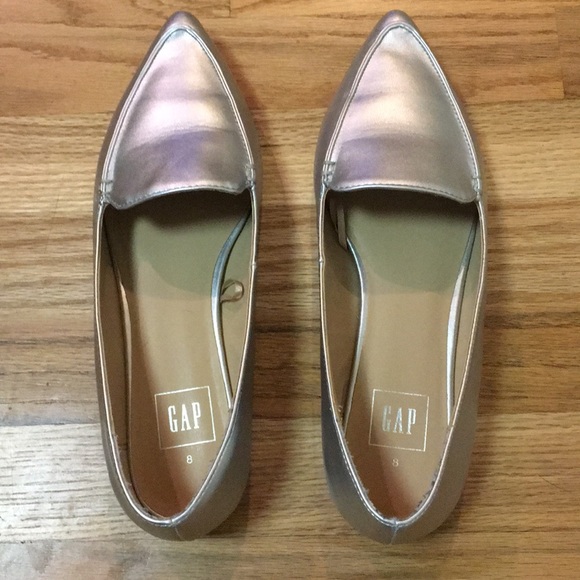 GAP Shoes - Gap Silver Metallic Pointed Loafer Flats